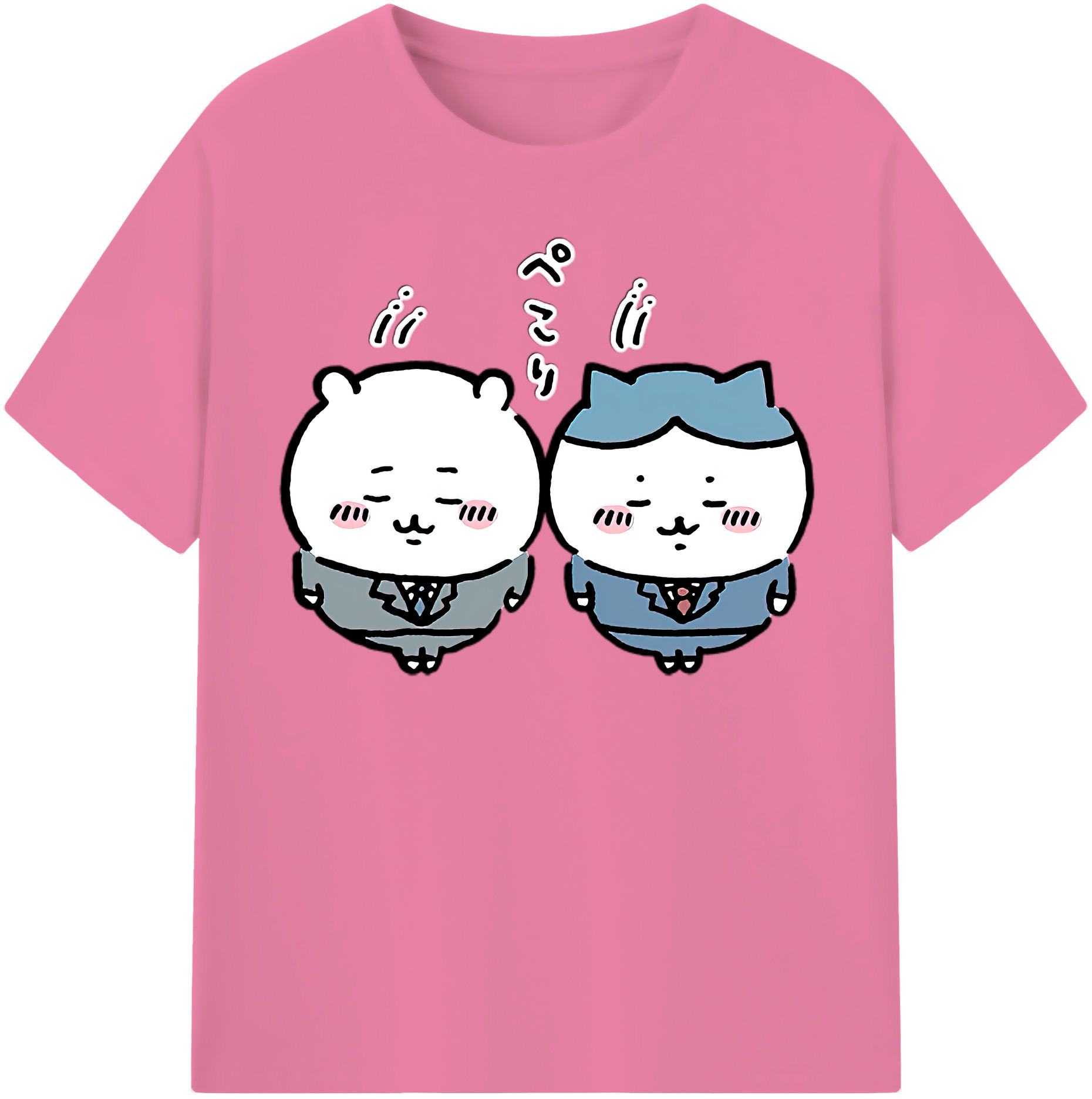 （画像用） ちいかわ ハチワレ Chii-kawa hachiware 綿100％半袖Tシャツ（フロントプリント）